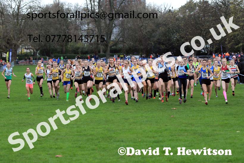 Girls Under-15s, 2022 British Athletics Cross Challenge, Sefton Park, Liverpool.  Photo: David T. Hewitson/Sports for All Pics